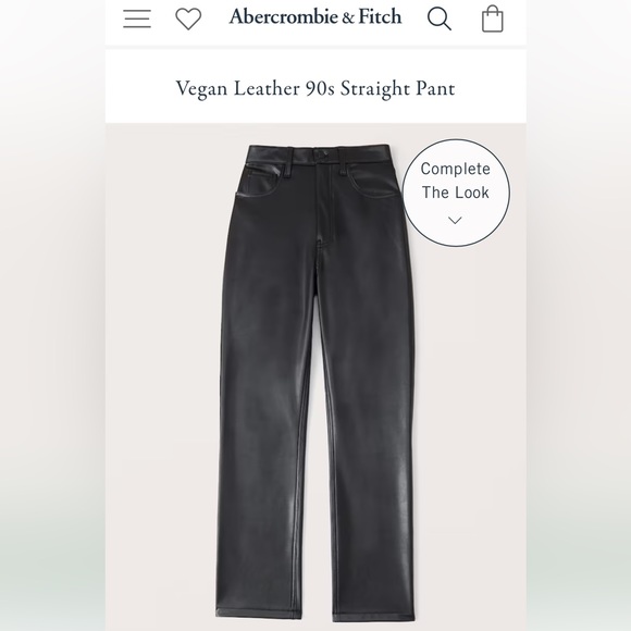 Abercrombie & Fitch Vegan Leather 90s Straight Pant - Picture 4 of 9